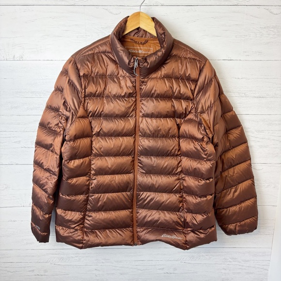 EDDIE BAUER Cirruslite Down Packable Puffer Jacket Copper 2XL - Picture 3 of 13